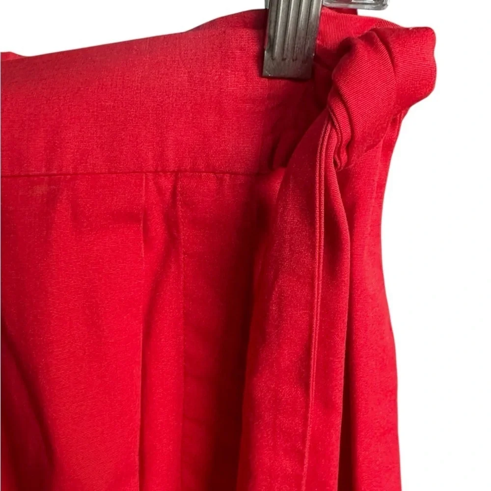 HERMES Red 100% Cotton Wrap Skirt with Pockets Size 42EU 6US